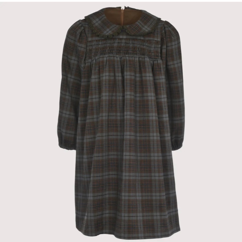 NWT toddler girls plaid smock  collar dress